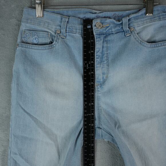 Gloria Vanderbilt Capri Jeans Womens 6P Blue Demin Amanda Light Wash Rhinestones - Picture 10 of 11